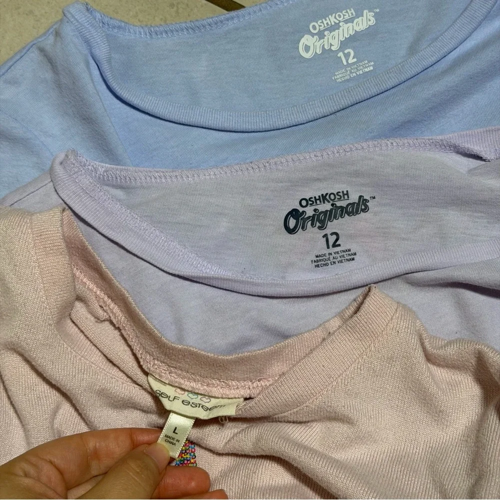 Oshkosh B’gosh Kids Girl Purple/Lilac Unicorn Graphic Long Sleeve Shirts size 12